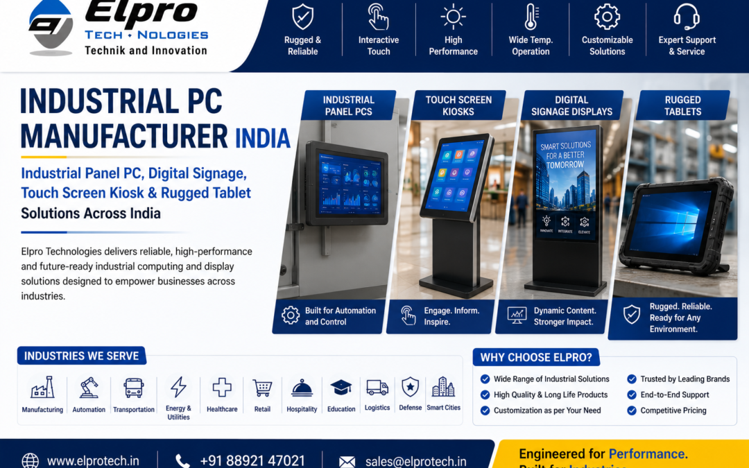 Industrial PC Manufacturer India | Industrial Panel PC, Digital Signage, Touch Screen Kiosk & Rugged Tablet Solutions Across India